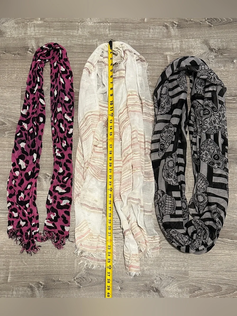 THREE Scarf Bundle 2010s Y2K Rectangle and Infinity Style
